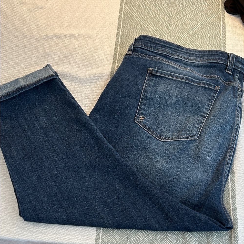 Kut from the Kloth Indigo Denim with Gold Detail